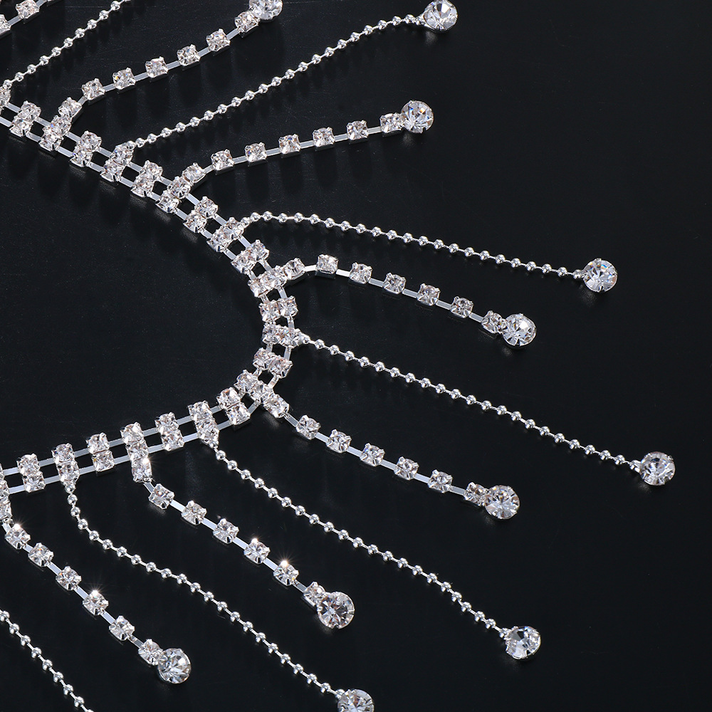 Crystal Rhinestone Belly Chain Waist Jewelry With Dangle Beaded Design